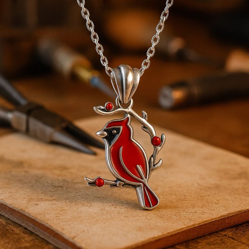 Red Cardinal Memorial Necklace