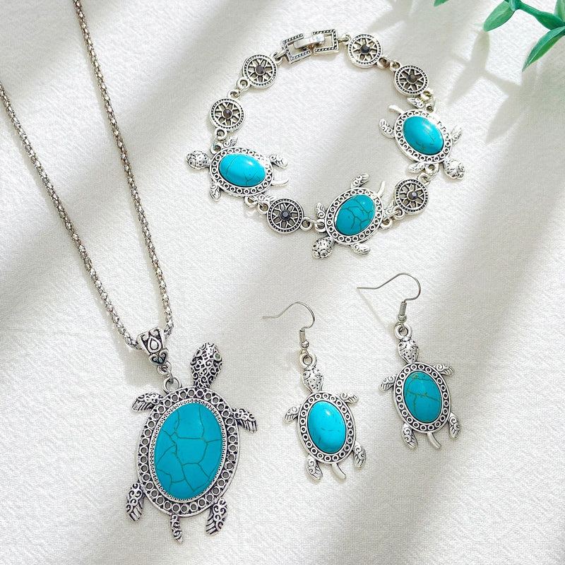 Turquoise Tortoise Jewelry Set