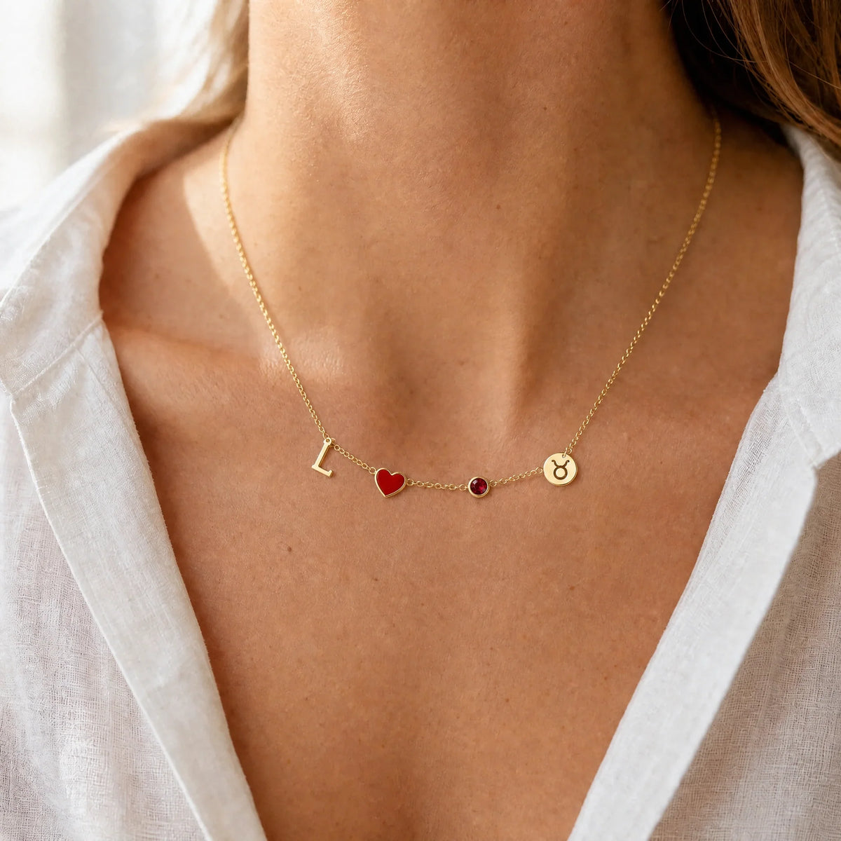 Gepersonaliseerde Ketting met Hartje & Initiaal