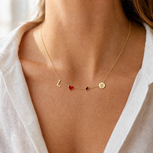 Gepersonaliseerde Ketting met Hartje & Initiaal