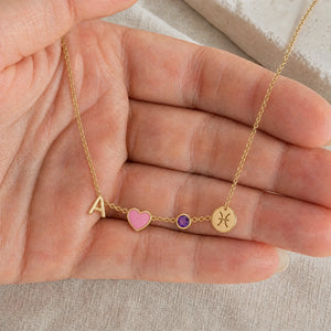 Gepersonaliseerde Ketting met Hartje & Initiaal