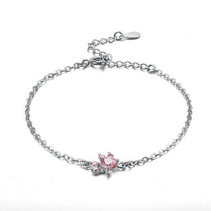 Rose Gold Paw Jewelry Set – 4 Pieces with Zirconia Heart (Ring, Necklace, Earrings, Bracelet)
