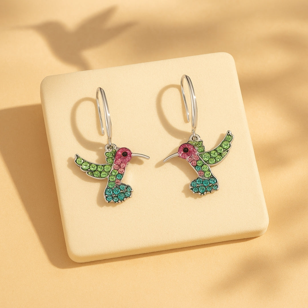 Colorful Hummingbird Sparkle Earrings