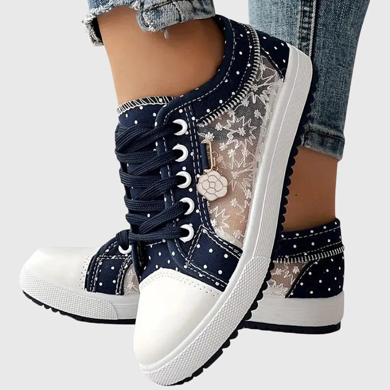 Géa | Baskets effet jean et dentelle