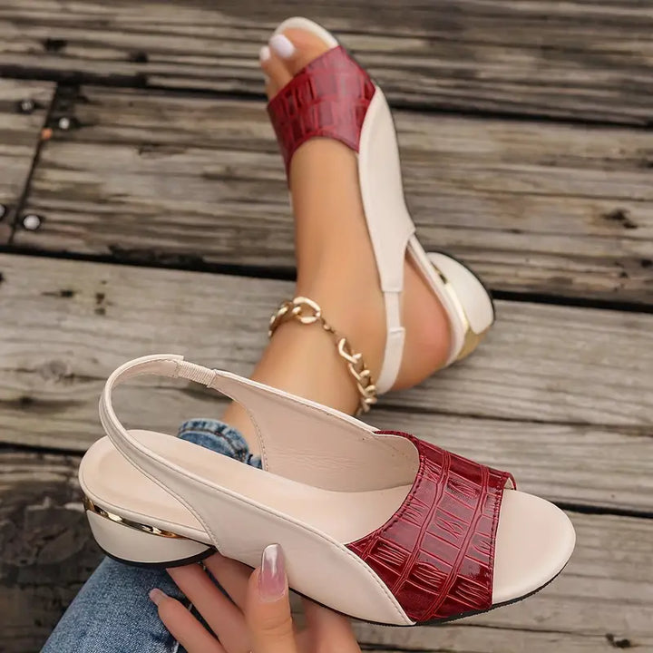 Rosalie | Sandales slingback à bout ouvert effet croco