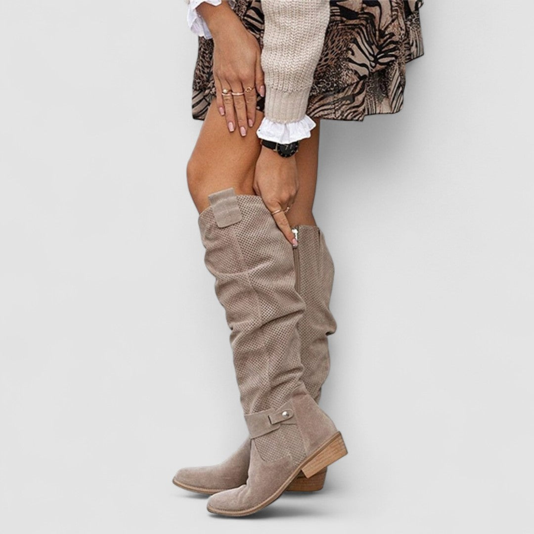 Hazel | Bottes hautes ajourées à fermeture éclair