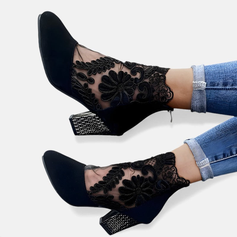 Norene | Bottines en dentelle à talon