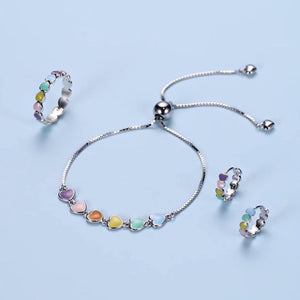 Sterling Silver Paw Print Bracelet – Adjustable Fit