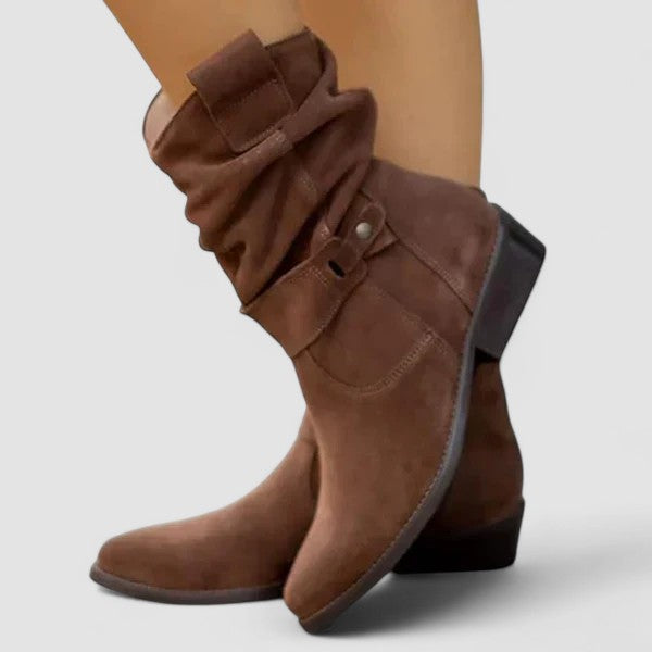 Nadine | Bottes mi-mollet à bride et fermeture éclair