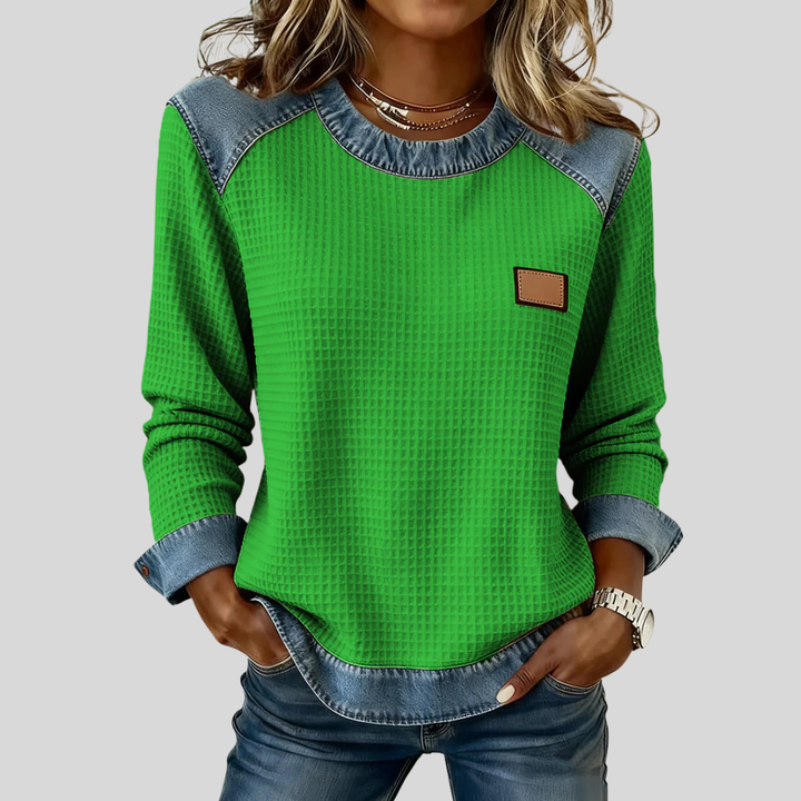 Sweat Gaufré Effet Denim pour Femme Amélie