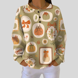 Sweat Gaufré Motif Citrouilles pour Femme Colette