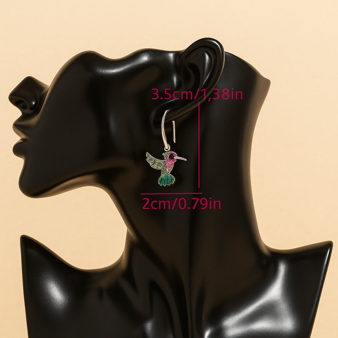 Colorful Hummingbird Sparkle Earrings