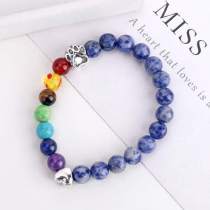 Bracelet commémoratif du Pont de l'Arc-en-ciel – Cadeau de perles des 7 chakras pour le deuil d'un animal
