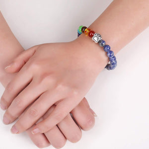 Bracelet commémoratif du Pont de l'Arc-en-ciel – Cadeau de perles des 7 chakras pour le deuil d'un animal