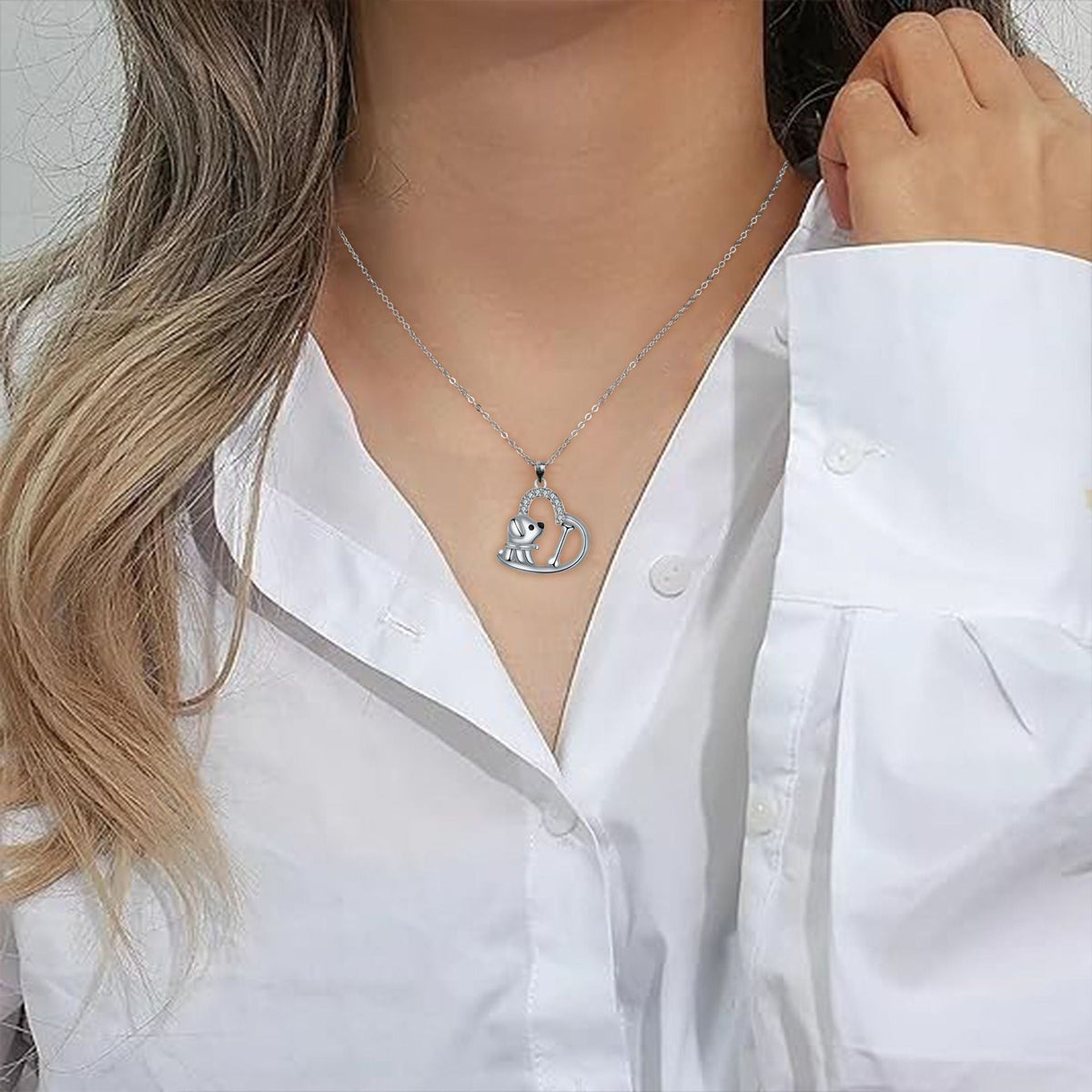 Heart Pendant Dog Necklace