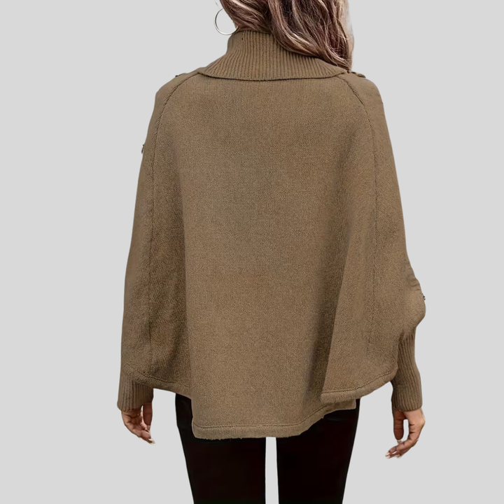 Poncho Col Roulé Torsadé pour Femme Léa