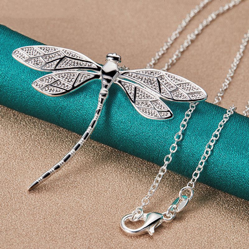 Sterling Silver Dragonfly Necklace – Symbol of Grace & Transformation