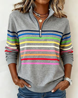 Maggie | Pull rayé à demi-zip