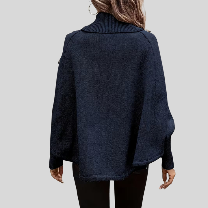 Poncho Col Roulé Torsadé pour Femme Léa