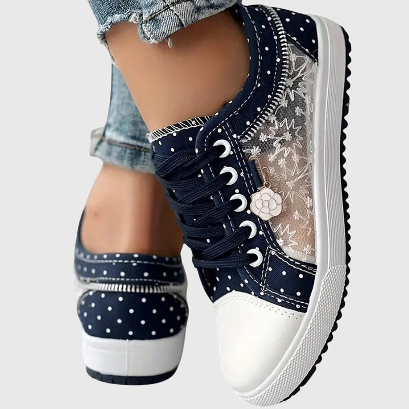 Géa | Baskets effet jean et dentelle