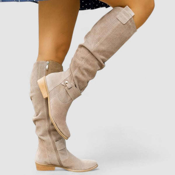 Hazel | Bottes hautes ajourées à fermeture éclair