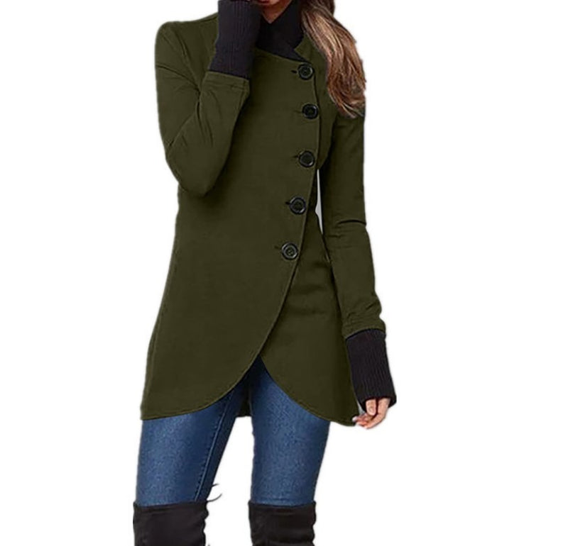 Erin | Veste longue à fermeture asymétrique