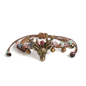Handcrafted Ceramic Fawn Charm Bracelet