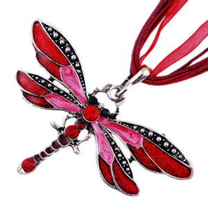 Crystal Dragonfly Pendant Necklace
