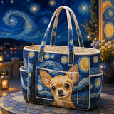 Inès | Sac cabas matelassé au chihuahua rêveur