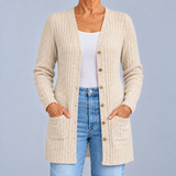 Paola | Cardigan côtelé à col V