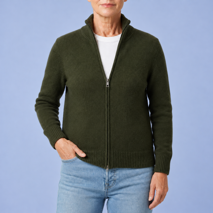 Noemi | Cardigan zippé à col montant