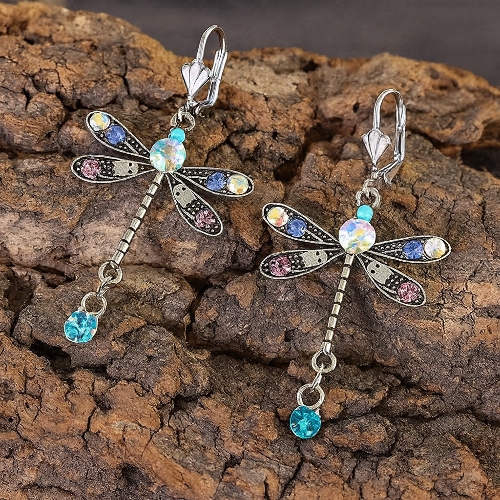 Elegant Carved Dragonfly Earrings