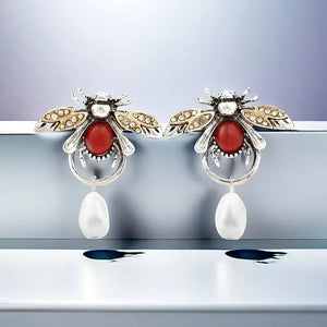 Vintage Bee Drop Earrings