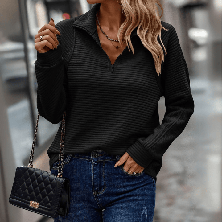 Jenica | Pull Chic à Demi-Zip