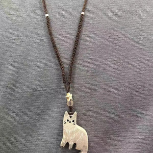 Vintage Cat Star Pendant Necklace