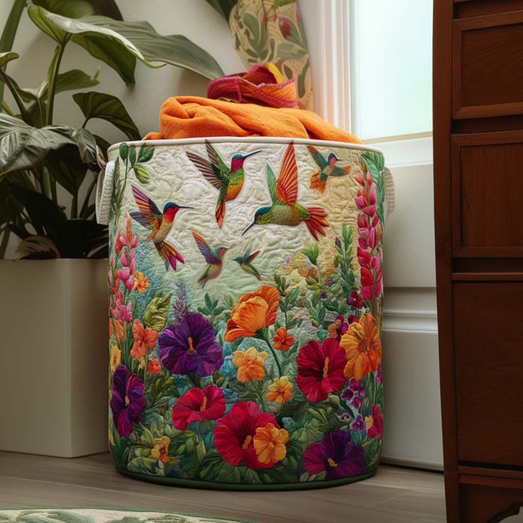 Oiseaux et Fleurs | Panier de Rangement Matelassé