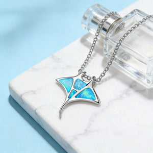 Manta Ray Blue Opal Necklace