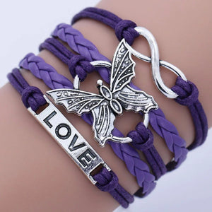 Vintage Love Butterfly Leather Bracelet