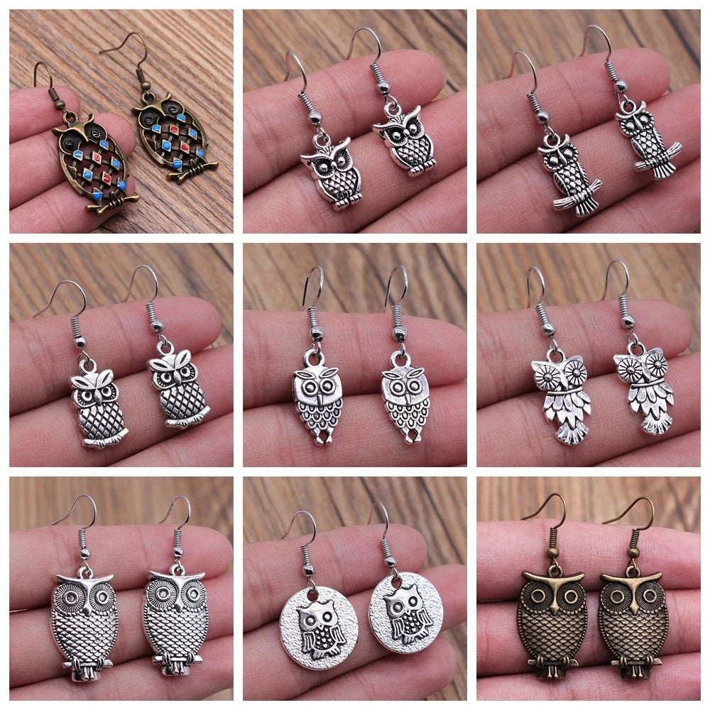 Vintage Owl Bohemian Dangle Earrings
