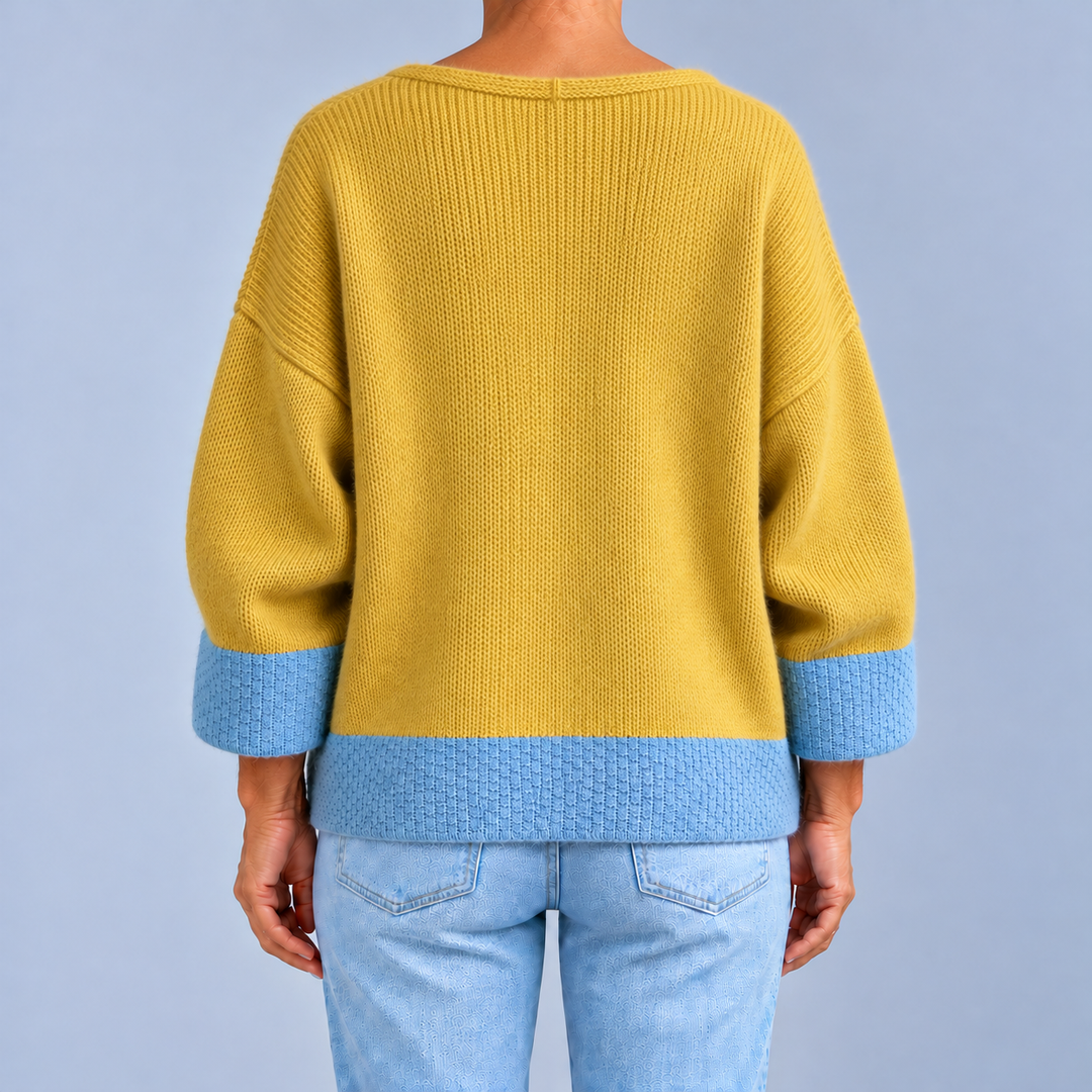 Ginevra | Cardigan bicolore à col V