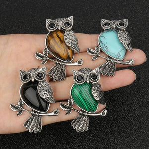 Crystal Owl Wisdom Pendant Necklace