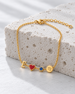 Gepersonaliseerde hartjes armband met initiaal