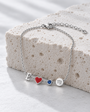 Gepersonaliseerde hartjes armband met initiaal