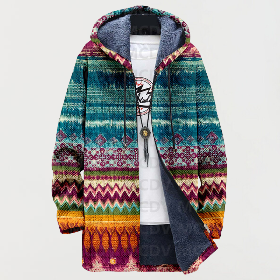 Phoenix | Manteau à capuche motif ethnique