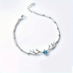 Deer Horn Heart Bracelet with Zircon