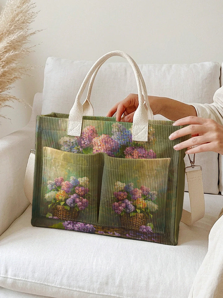 Hortensia | Sac cabas en velours côtelé