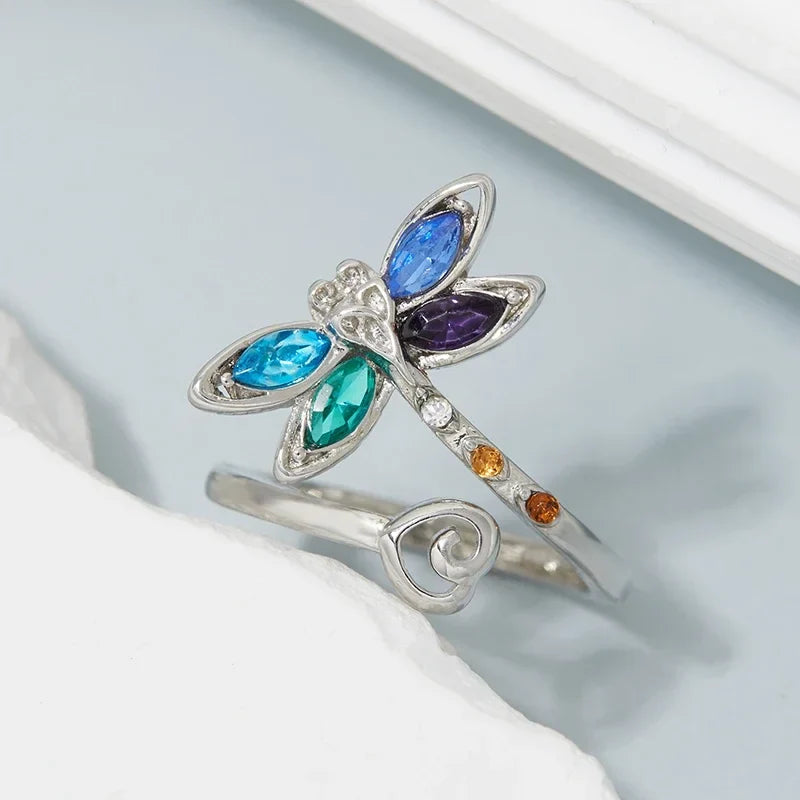 Vintage Dragonfly Adjustable Ring
