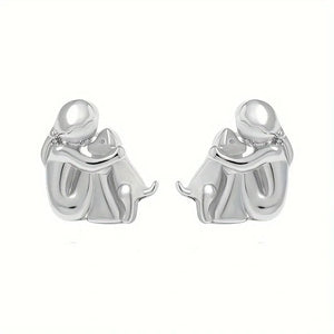Silver and Gold Two-Tone Hug Earrings