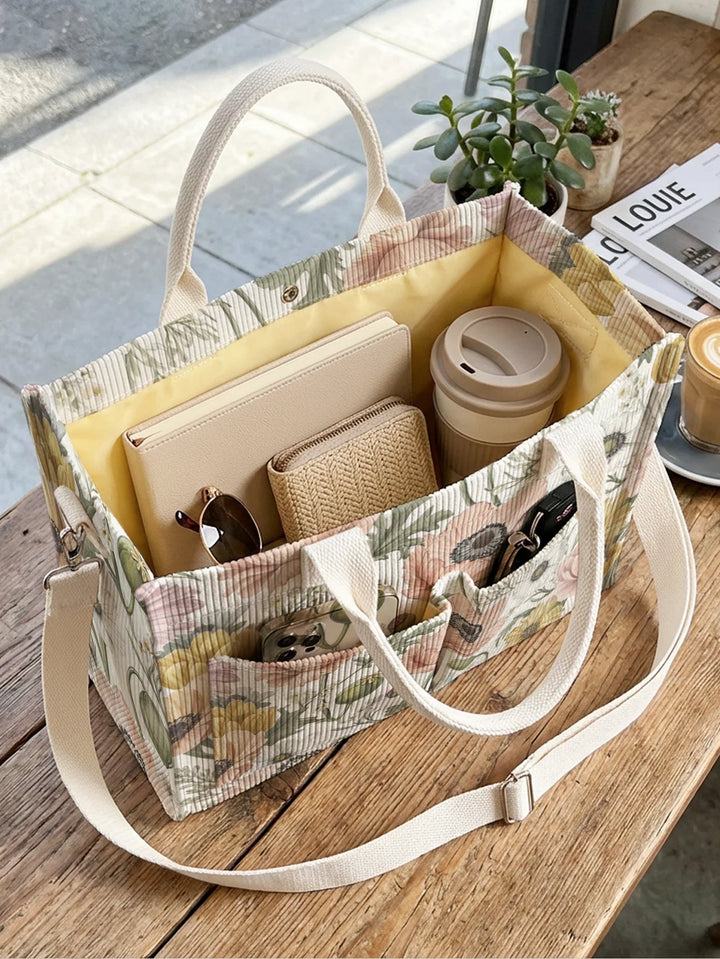 Anémone | Sac cabas en velours côtelé