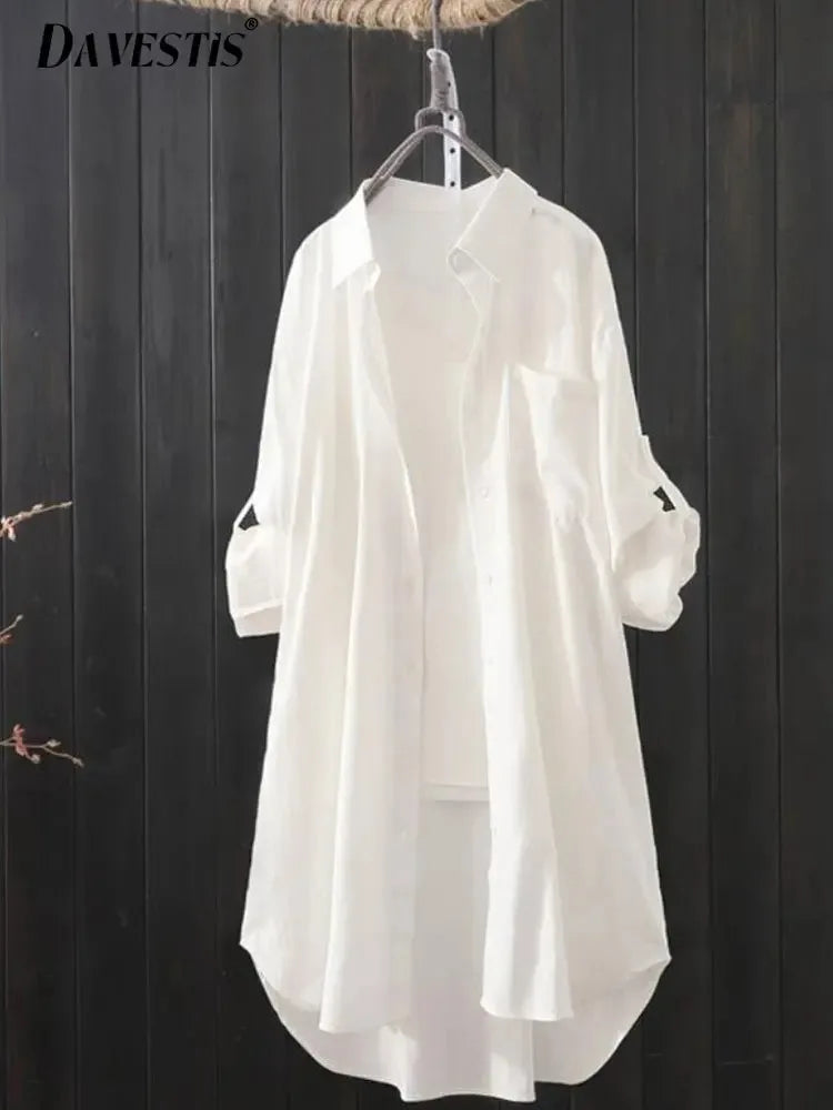 Bobbi Blanc | Chemise longue boutonnée